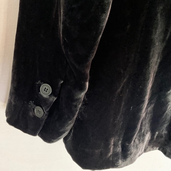 ZARA WOMAN GREY SILK/VELVET ONE BUTTON BLAZER SIZE SMALL - Picture 13 of 16